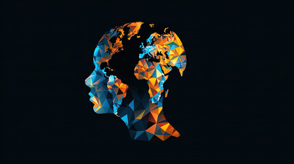 concept of Belonging Inclusion Diversity Equity DEIB or lgbtq, watercolor art colorful paint of girl silhouette 