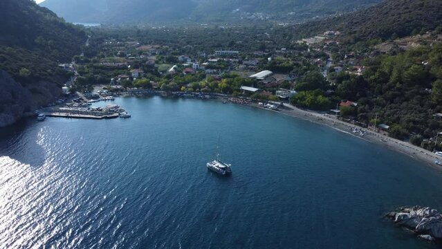 Aerial sea view. Tourism concept. Travel to Turkey. Datca, Turkey