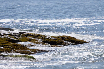 Ocean waves on a rocky shore