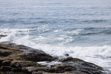 Ocean waves on a rocky shore