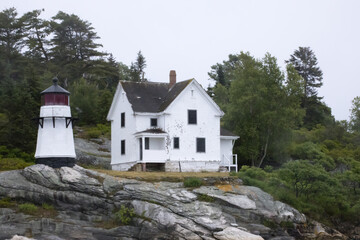 Fototapeta na wymiar A river lighthouse in Maine
