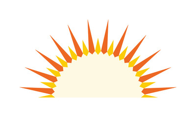 Radial Crystals Semicircle Shape Orange Icon