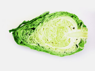 Half cone cabbage - juicy, fresh and crisp leaves. 
Very healthy cruciferous vegetable, rich in vitamins, anti-cancer food in many diets. 