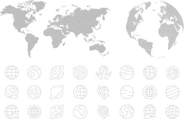 Planet Earth. Earth Day. The Earth, World Map. Vector illustration