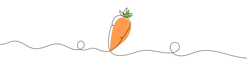 Continuous editable drawing of carrot icon. The carrot symbol in one line style.