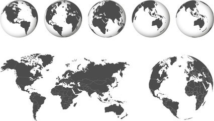 Fototapeta na wymiar Planet Earth. Earth Day. The Earth, World Map. Vector illustration