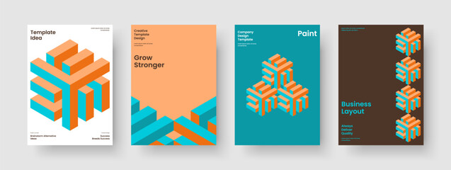 Obraz premium Geometric Report Layout. Isolated Book Cover Template. Creative Flyer Design. Brochure. Poster. Background. Business Presentation. Banner. Advertising. Newsletter. Journal. Notebook. Portfolio