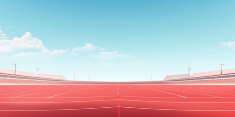 Red running track at the stadium Generative AI