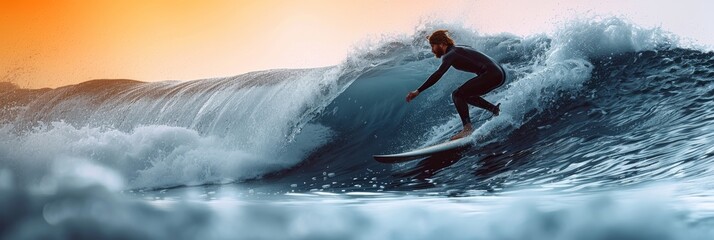 Surfing perfection: Rider navigates massive wave barrels with expertise