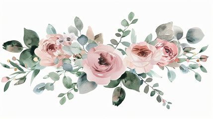 Bouquet composition decorated with dusty pink wat