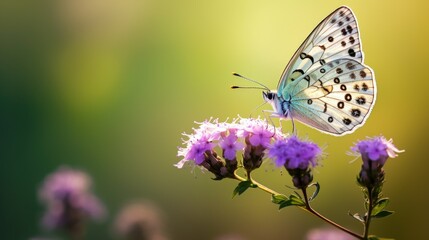 Fototapeta premium blue butterfly on flower