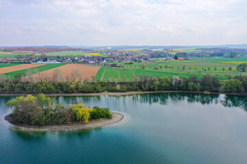 landscape with lake and trees