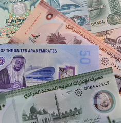 some current united arab emirates banknotes - 784783356