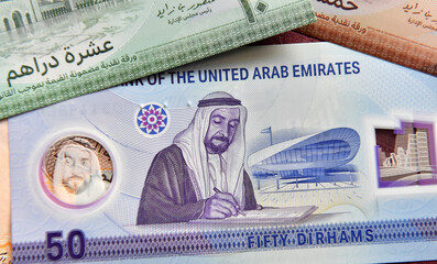 some current united arab emirates banknotes - 784783357