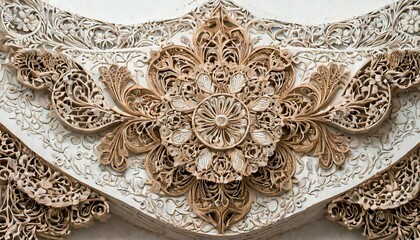 Beautiful natural decorations create a fantastic pattern on white paper, giving it a luxurious accent.