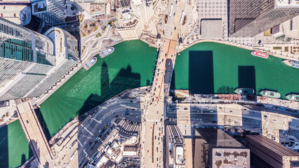 Chicago River on St. Patricks Day