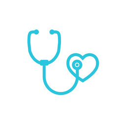 Stethoscope icon. Isolated on white background. From blue icon set.