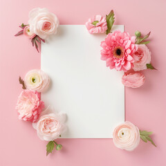 Blank paper note with a floral arrangement - 784786390