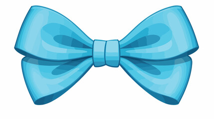 Vector illustration. Blue bowknot ribbon. Hair acce
