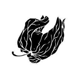 Botanical silhouette of physalis berries.Vector graphics.