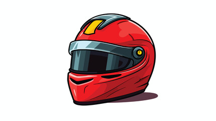 Vector illustration a red helmet of the race driver
