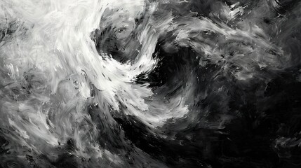 Abstract Oil Painting effect background, Monochrome and Black & White: Focusing on the power of grayscale. 