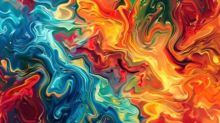 Abstract Oil Painting effect background, Psychedelic Patterns: Vibrant and often hallucinogenic patterns.  - obrazy, fototapety, plakaty