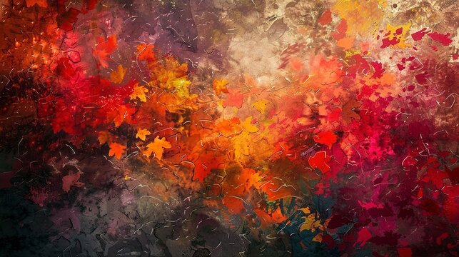 Abstract Oil Painting effect background, Seasonal Themes: Abstract representations of seasons. 