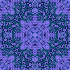 Summer floral print seamless mandala flower pattern for fabrics and wrapping paper and kids clothes textiles