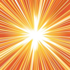 Obraz premium Dynamic and vibrant illustration of intense sun rays, showcasing a multitude of beams radiating from a central point and evoking a sense of warmth and energy.