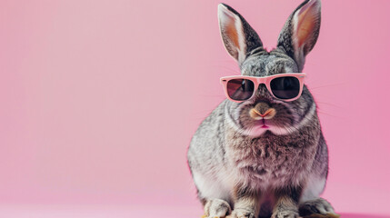 Cute Easter Bunny Dressed with Sunglasses