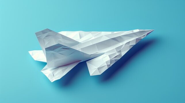 Illustration of a paper airplane, 3D plane icon, modern illustration
