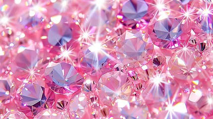 A pattern with pastel light pink color rhinestone. Crystals, diamonds, sparkling. Generated by...