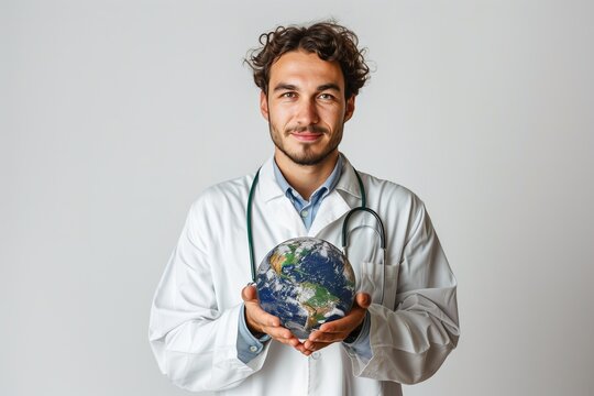 Doctor Holding A Earth In His Hands