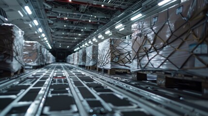 Collaborative Partnerships: Showcase collaborative partnerships between airlines, logistics companies, and cargo handlers, emphasizing the teamwork. Generative AI - obrazy, fototapety, plakaty