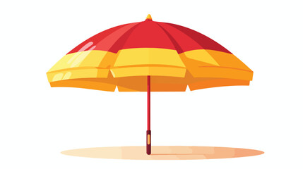 Vector illustration it is yellow a red beach umbrel