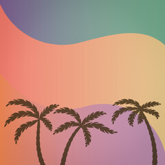 Colorful background with Palm trees for the Summer.