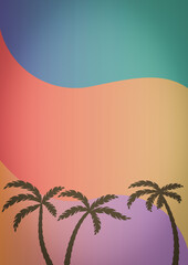 Colorful background with Palm trees for the Summer.