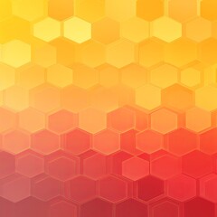 Coral and yellow gradient background with a hexagon pattern in a vector illustration