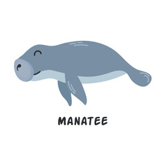 Manatee icon clipart avatar logotype isolated vector illustration