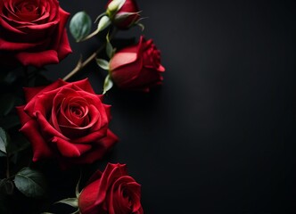 Black background to Text with Roses