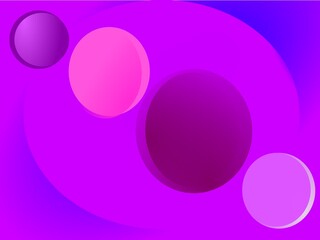 Una ilustración de varias figuras geométricas de forma circular en un fondo azul y violeta 