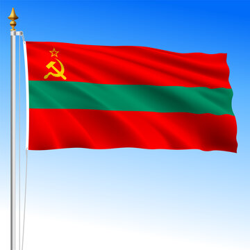 Transnistria territorial waving flag, Moldova, europe, vector illustration
