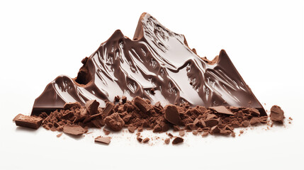 the broken chocolate is shaped like a swiss alpen mountain range