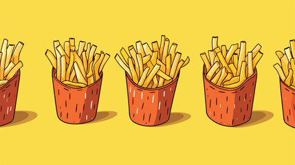 Vector illustration of fast food french fries in ye