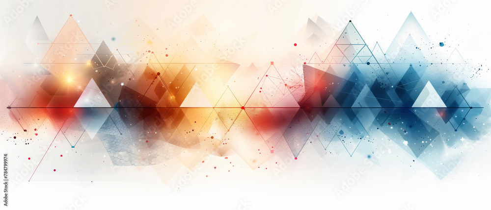 Poster simple geometric graphic abstract gradient flow with matix perspective light tiffany blue to white g
