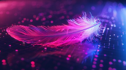 Obraz premium Soft Feather Fractal Design in Pink and Blue Motion