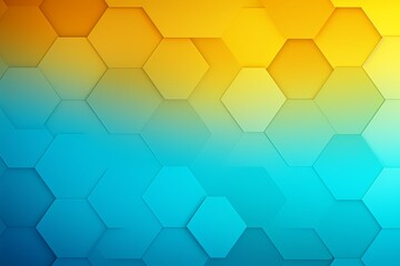 Fototapeta na wymiar Cyan and yellow gradient background with a hexagon pattern in a vector illustration