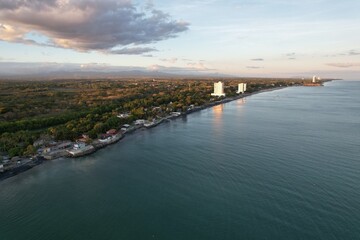 Aerial views from over Playa Blanca, Panama