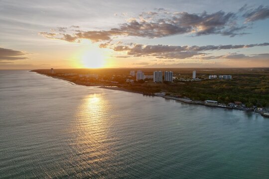 Aerial views from over Playa Blanca, Panama